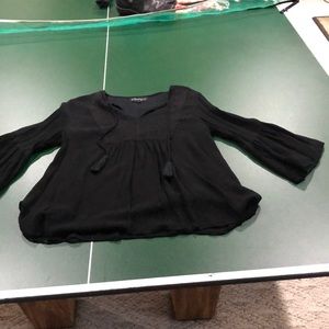 Black lined smock top